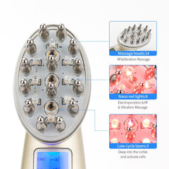 Enhanced Electric Laser Hair Growth Comb – Infrared EMS RF Vibration Massager for Hair Loss Treatment & Regrowth