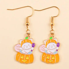 Cute Enamel Halloween Dangle Earrings