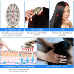 Enhanced Electric Laser Hair Growth Comb – Infrared EMS RF Vibration Massager for Hair Loss Treatment & Regrowth